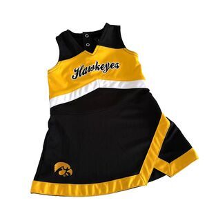 Iowa Hawkeyes Toddler Cheerleader Dress Black Gold Herky University of Iowa 3T
